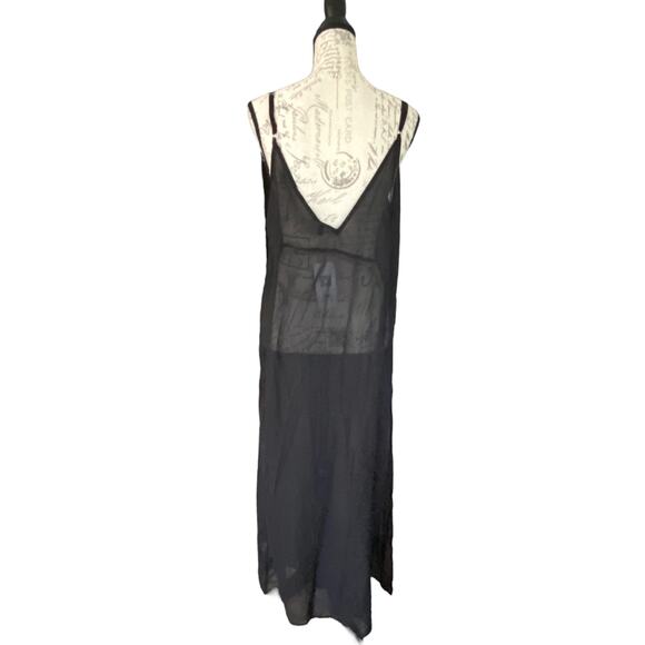 Ekouaer Black Sheer Maxi Swimsuit Cover Up Size Medium NEW - Picture 2 of 2